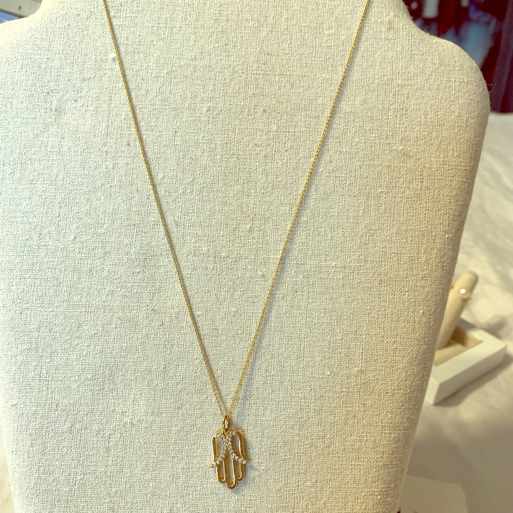 Stella and dot delicate gold chain w/ hamsa charm